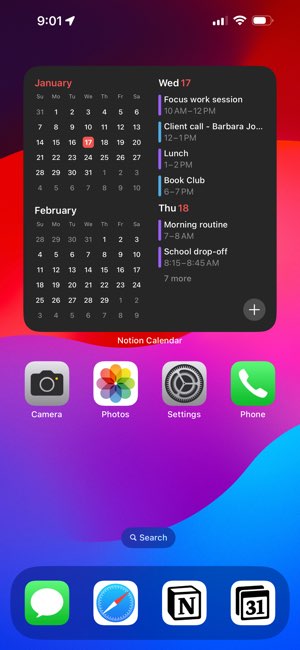 Notion 日历截图