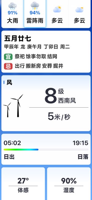 天气预报截图