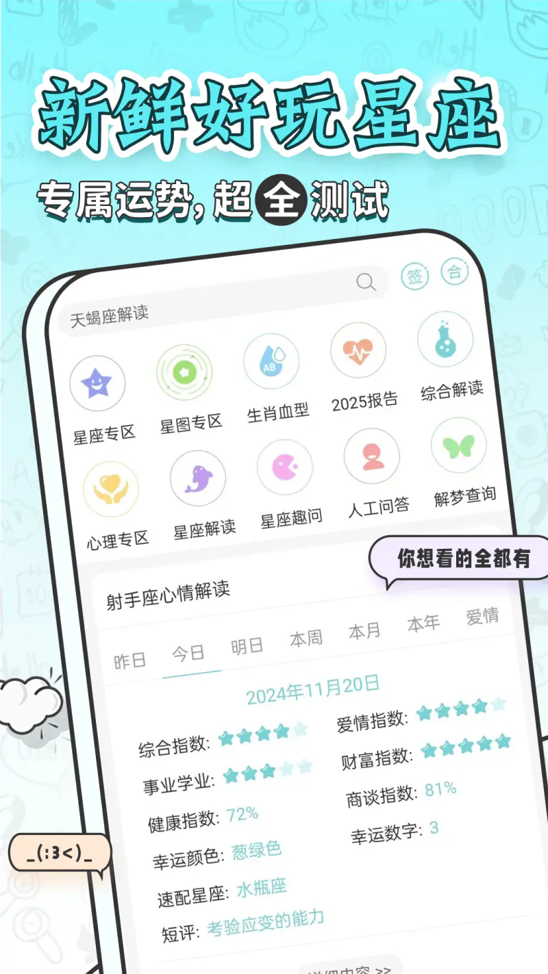 星座运势大全: 星座运势和星盘心理测试
