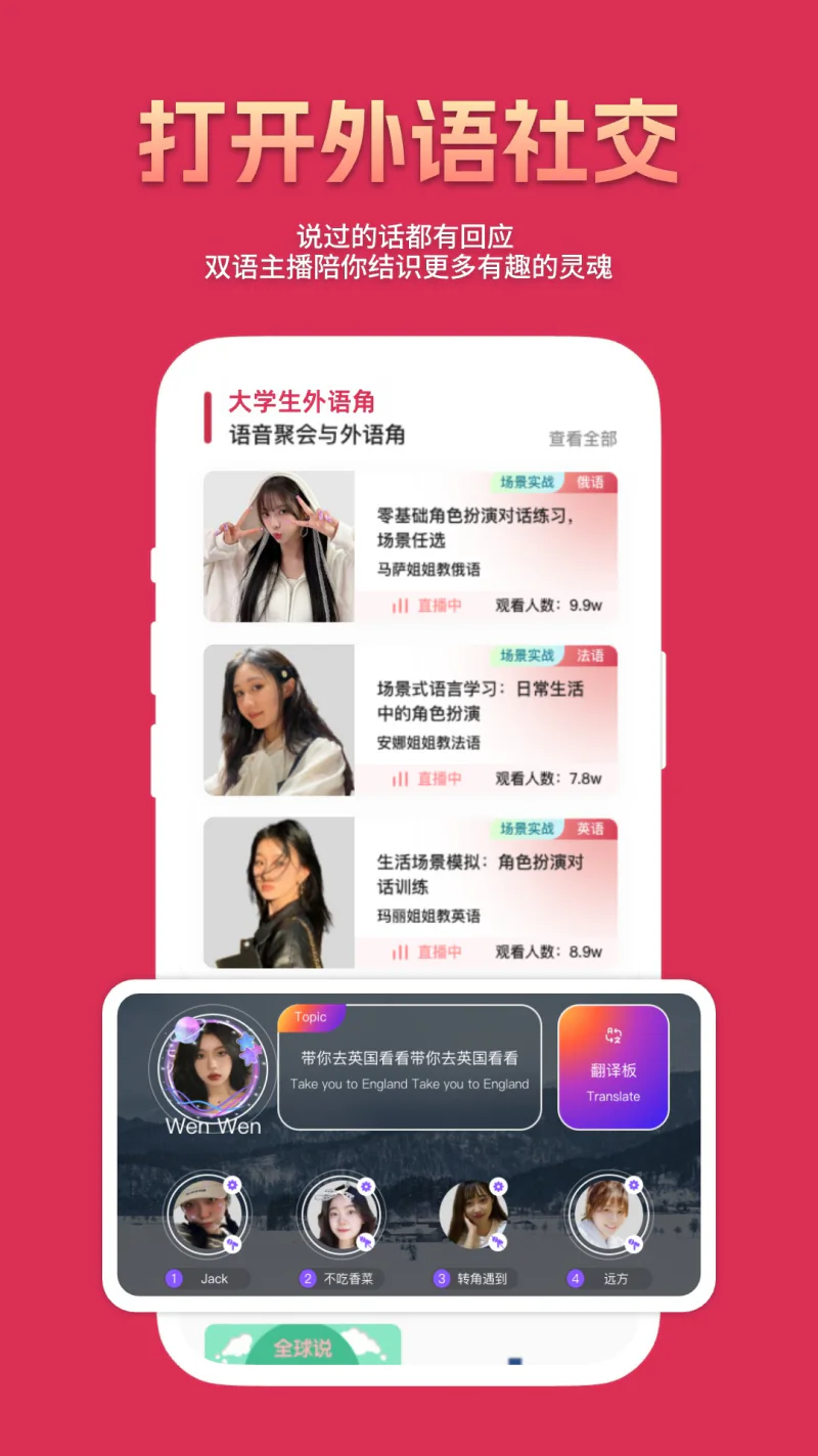 全球说: 让你身临其境畅说外语