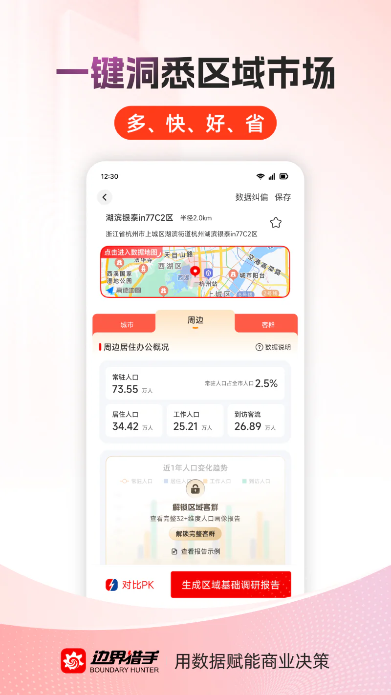 边界猎手: 商业调研选址决策平台