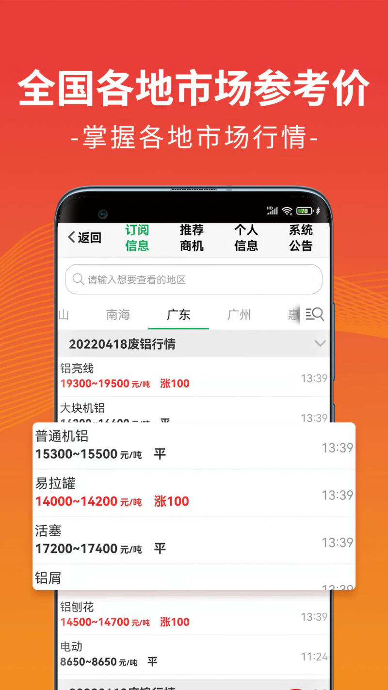 废废: 实时查询全国金属市场报价行情分析