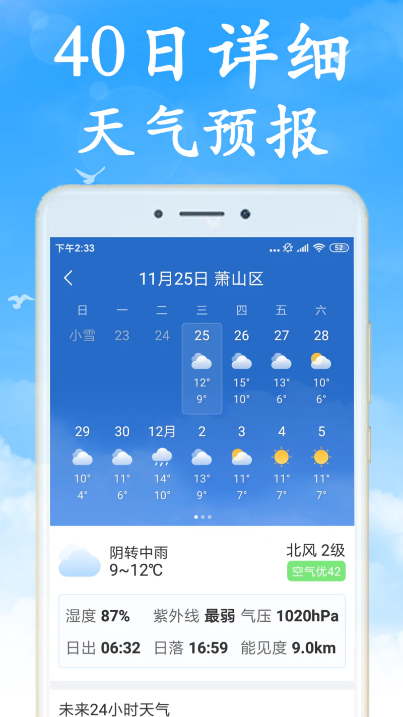 天气预报截图