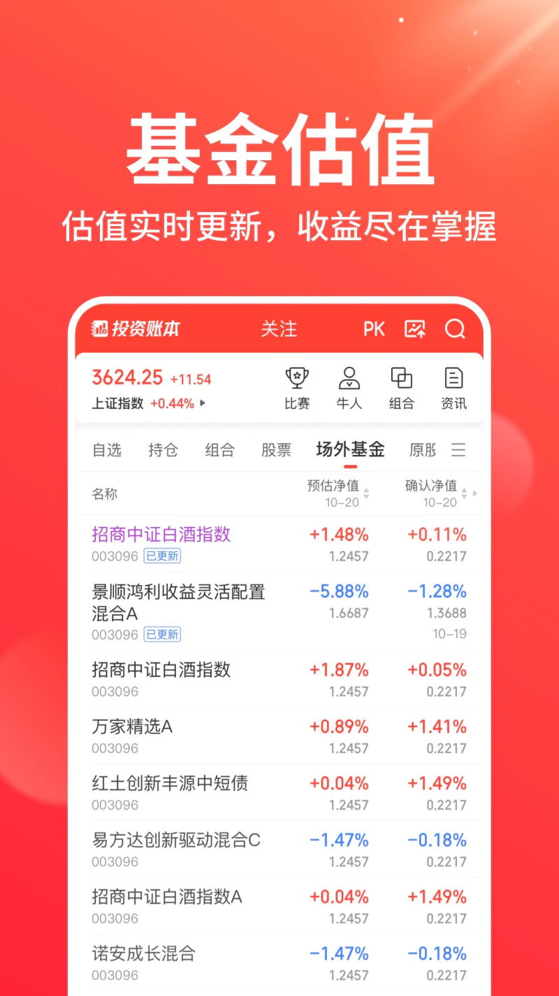 同花顺投资账本截图