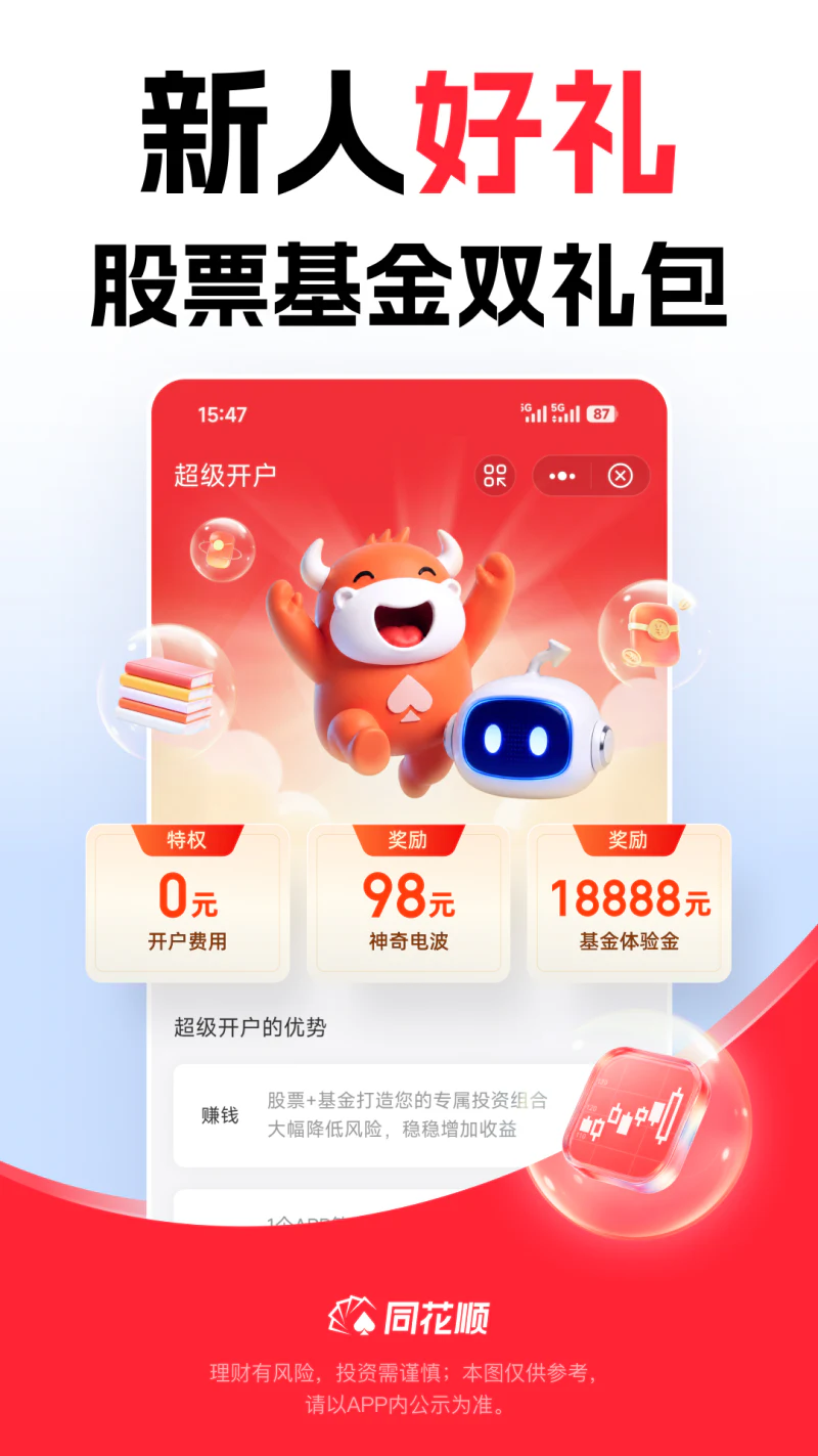 同花顺: 轻松炒股，准确决策，当然同花顺！